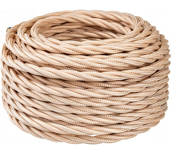 Кабель текстильный круглый Electraline ПУГВ 3х1,5 песочное золото
