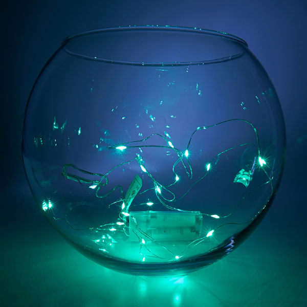 Св/д гирлянда Feron CL570 лин., зеленый, 2м + 0.5м, с питанием от батареек, прозр.шнур