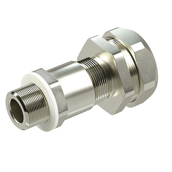 Взрывозащищенный кабельный ввод серии КАЕРМ COSMEC Dn:20 М25х1,5 d:11,8-18мм. никелир.латунь IP66/IP68 DKC