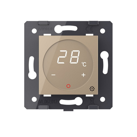 Терморегулятор пола 16А, сенсорное управление, датчик воздуха, Золотой (механизм) Livolo