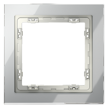 Рамка стеклянная Voltum S70 на 1 пост, (сталь, стекло)