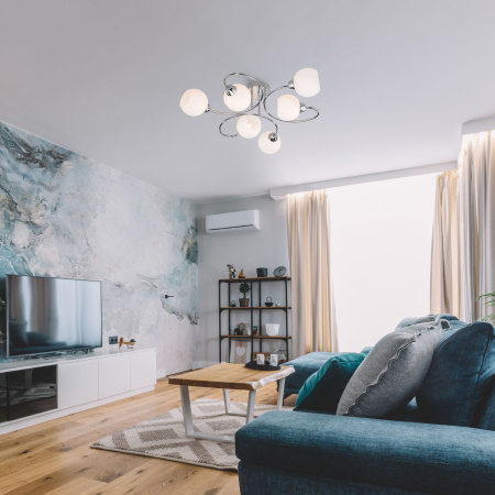 Потолочная люстра с плафонами 6*E27 40Вт хром IP20 (30136/6 хром) Eurosvet