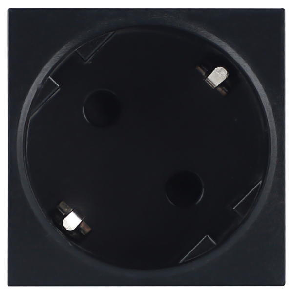 Donel Розетка 2К+З нем.ст., 45 гр., с з/ш, черн. (45х45мм), соединительный адаптер, серия (тип) DF6