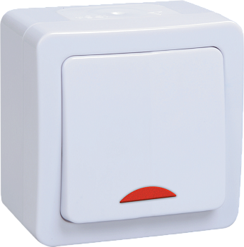 Выключатель 1-кл. для ОУ с индикацией ВС20-1-1-ГПБ IP54 ГЕРМЕС PLUS (цвет клавиши: белый) IEK