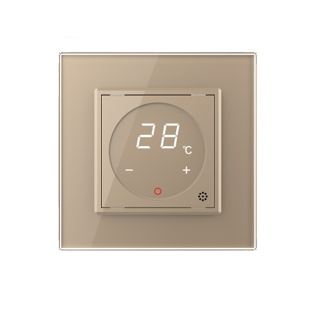 Терморегулятор пола 16А, сенсорное управление, датчик воздуха, 1 пост, цвет золотой Livolo Терморегулятор пола 16А, сенсорное управление, датчик воздуха, 1 пост, цвет золотой Livolo