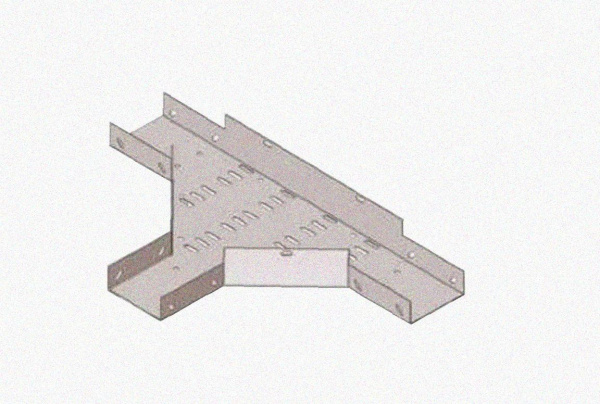 Лоток тройниковый замковый перфорированный ОТЗ 300х80 УТ1,5, нержавеющая сталь, S0,8