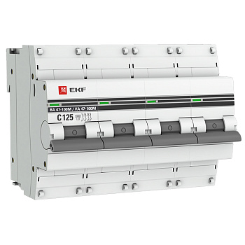 Выключатель автоматический ВА МОД 4П 125А С 10кА ВА 47-100M без теплового расцепителя PROxima EKF