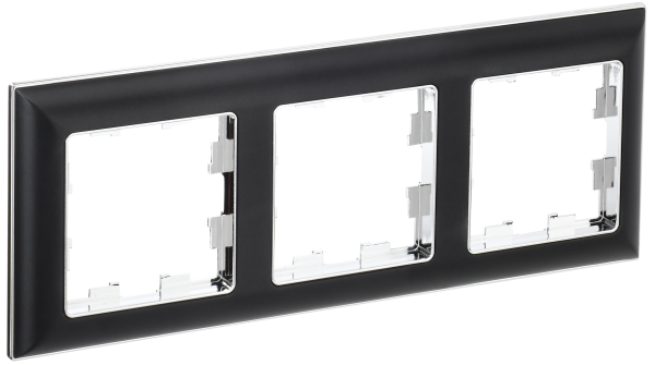 BRITE Рамка 3-мест. РУ-3-Бр хром/черн. IEK