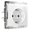 Умная встраиваемая розетка с заземлением с защитными шторками белая СУ IP20 Werkel