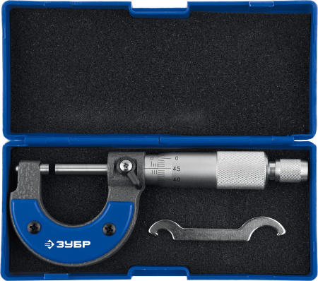 Микрометр "Профессионал" гладкий механический, МК 25, диапазон 0-25мм, шаг измерения 0,01мм ЗУБР