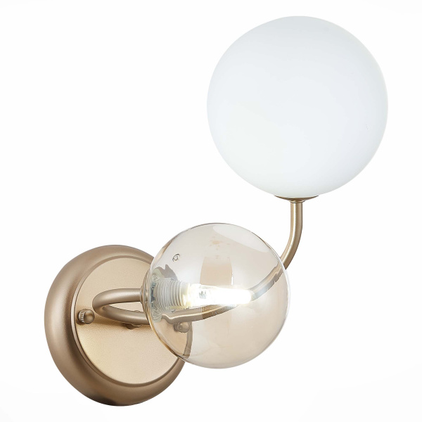 Бра Золотистый/Белый, Янтарный G9 2*5Вт SLE220921-02 EVOLUCE Бра Золотистый/Белый, Янтарный G9 2*5Вт SLE220921-02 EVOLUCE