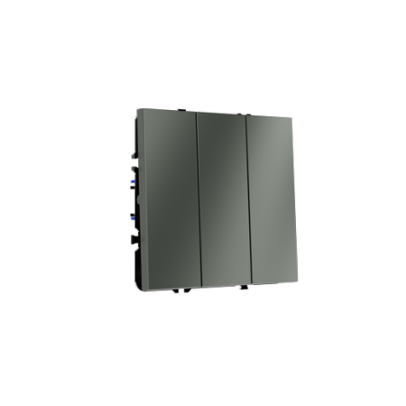 Выключатель встраиваемый Voltum S70 трехклавишный 10А, (титан)