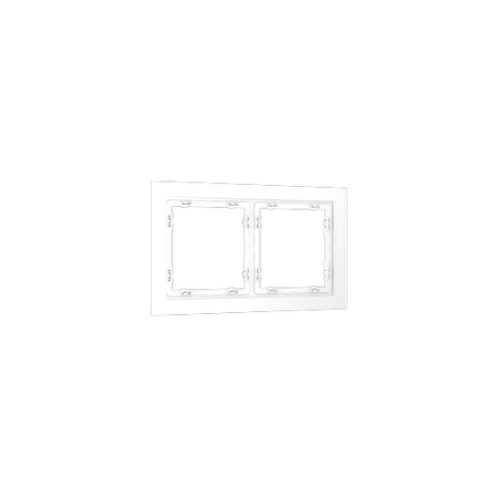 Рамка стеклянная Voltum S70 на 2 поста, (белый, матовый, стекло)