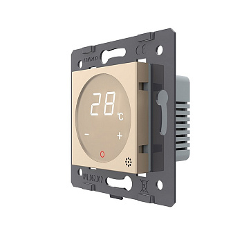Терморегулятор пола 16А, сенсорное управление, датчик воздуха, Золотой (механизм) Livolo Терморегулятор пола 16А, сенсорное управление, датчик воздуха, Золотой (механизм) Livolo