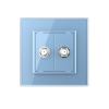 Розетка спутниковая SAT двойная Синяя Livolo