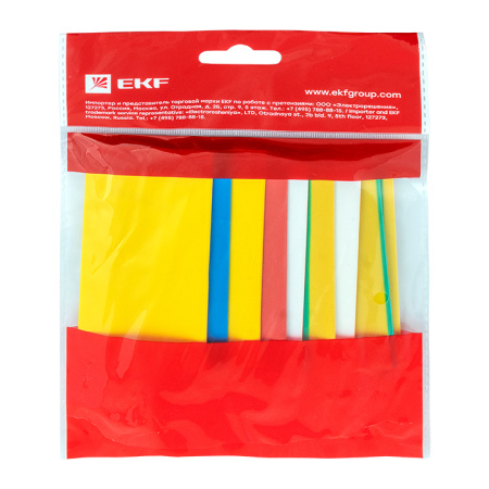 Термоусаживаемая трубка ТУТ нг 30/15 набор:7 цветов по 3шт, 100мм, PROxima EKF