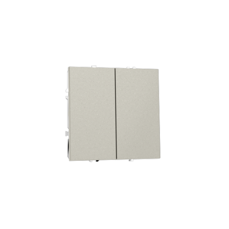 Выключатель с самовозвратом встраиваемый Voltum S70 двухклавишный 10А, (шелк)