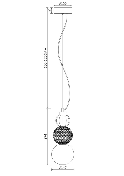 Подвесной светильник 16Вт 3000K Хром IP20 Collar P069PL-L16CH3K Maytoni