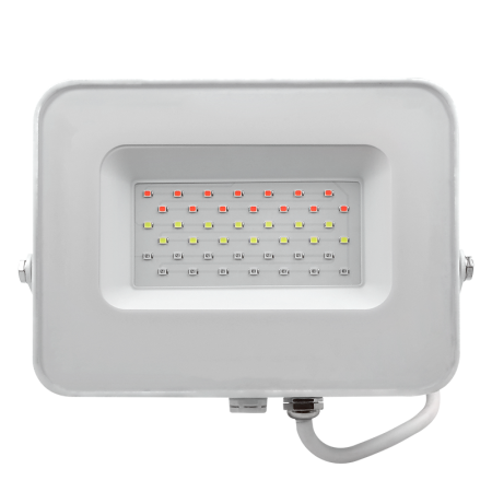 Прожектор светодиодный ДО-30w RGB IP65 белый корпус Jazzway