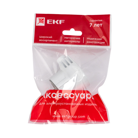 Вилка угловая усиленная с заземлением белая 16А 250В Proxima EKF