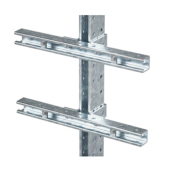 Комплект монтажных профилей на стойку для крепления 1 оболочки болтами М8х80 4 шт. , горячеоцинкованный, длина 300 мм DKC