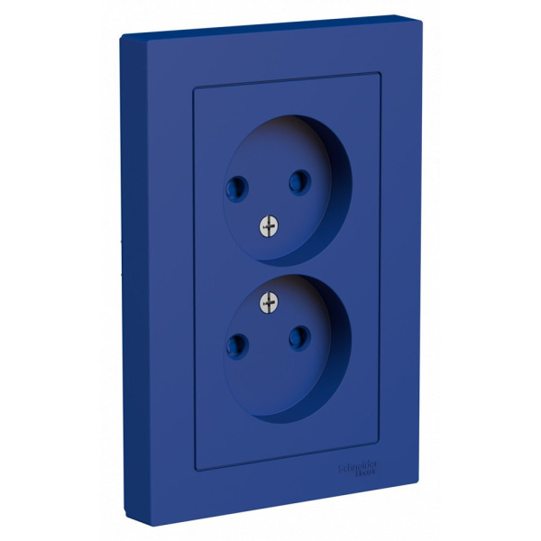 ATLASDESIGN Розетка двойная без заземления со шторками 16А, аквамарин Schneider Electric