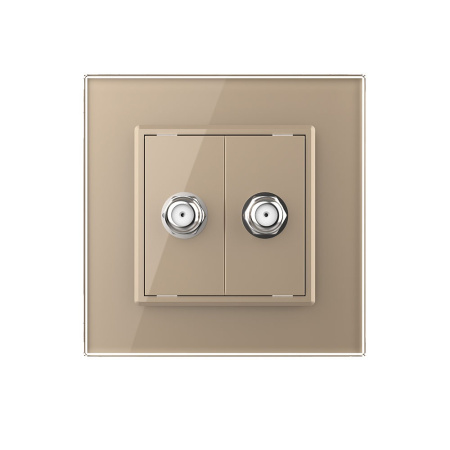 Розетка спутниковая SAT двойная Золотая Livolo