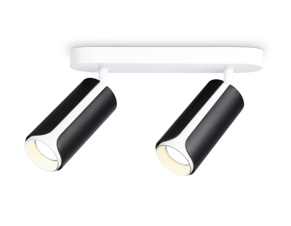 Настенно-потолочный поворотный спот со сменной лампой TN51598/2 BK/WH черный/белый GU10/2 260*60*195 Ambrella Light