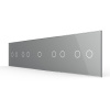 Панель для пяти сенсорных выключателей, 9 клавиш (2+2+1+2+2), цвет серый, стекло Livolo