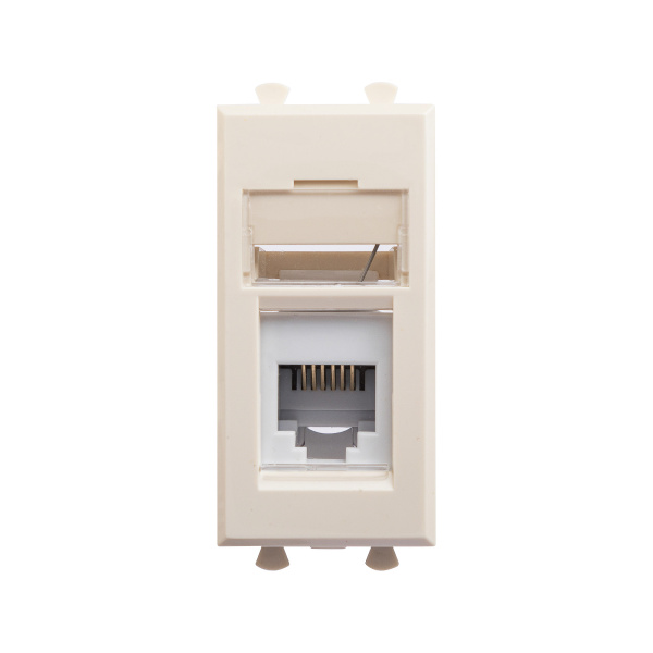 Телефонная розетка RJ-12 модульная, "Avanti", "Ванильная дымка", 1 модуль DKC