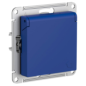 ATLASDESIGN Розетка с заземлением со шторками с крышкой 16А, аквамарин Schneider Electric