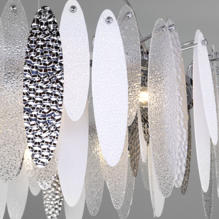 Подвесная люстра с фактурным стеклом 10*E14 60Вт хром IP20 Canaria (324/10 хром) Bogate's