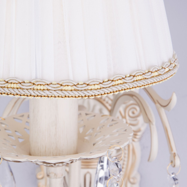 Бра с хрусталем 1*E14 40Вт белый с золотом IP20 Amelia (3637/1 белый с золотом) Eurosvet