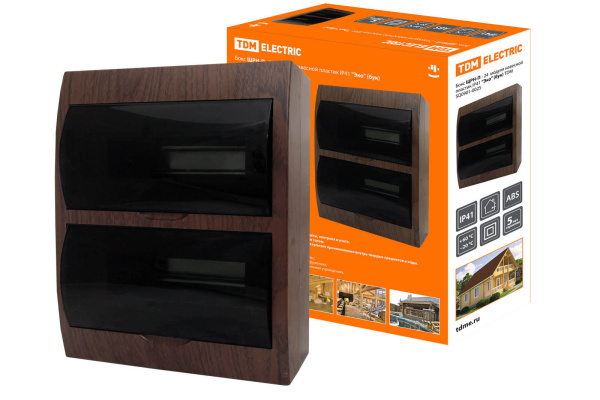 Бокс ЩРН-П-24 модулей навесной пластик IP41 "Эко" (бук) TDM Бокс ЩРН-П-24 модулей навесной пластик IP41 "Эко" (бук) TDM