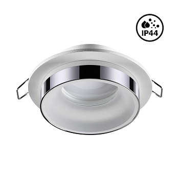 Св-к встр.влагозащ.IP44 GU10 9W 220V WATER белый/хром NOVOTECH
