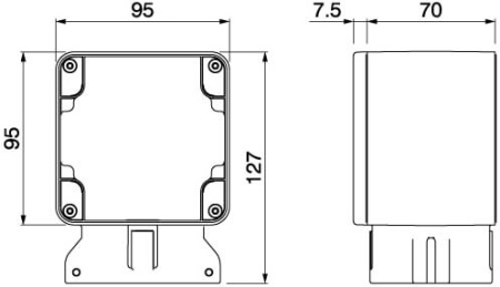 Коробка на столб. Монтаж с торца DKC