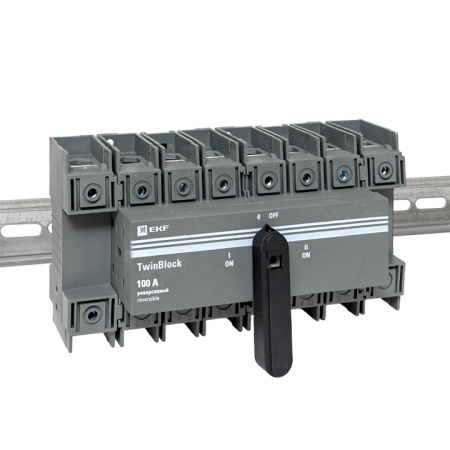 Рубильник 100A 4П реверсивный c рукояткой для прямой установки TwinBlock EKF