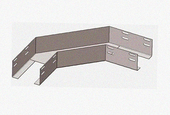 Лоток угловой перфорированный КГ 100х100-135 УТ1,5 поворот на 135, оцинкованный лист S1,0