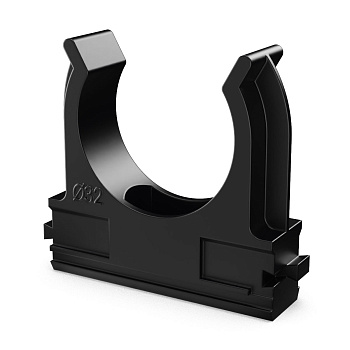 Крепёж-клипса для труб Полистирол черная d32 мм в малой упаковке (10шт/500шт уп/кор) Промрукав