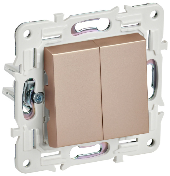 SKANDY Выключатель 2-клавишный проходной 10А SK-V05Sa песочный IEK