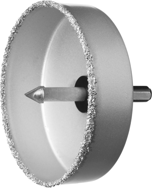 Коронка-чашка "Профессионал" c карбид-вольфрамовым нанесением, 102 мм, высота 25 мм, в сборе с державкой и сверлом ЗУБР