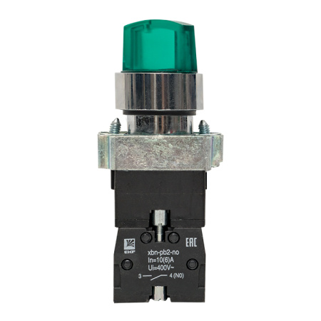 Переключатель BD21 2P c зеленой подстветкой 24В NO PROxima EKF