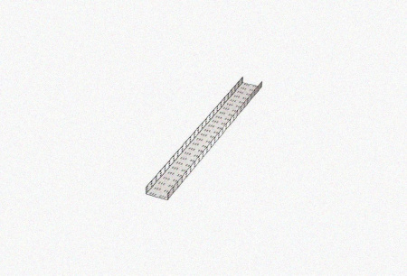 Лоток замковый перфорированный ЛМЗ 200х65х2500 УТ1,5, оцинкованный лист, S1,5