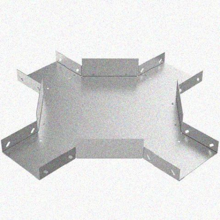 Лоток крестообразный замковый перфорированный КМЗ 400х80 УТ1,5, нержавеющая сталь, S0,8