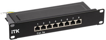 ITK 1U патч-панель кат.5E STP 8 портов 10" (Dual IDC)