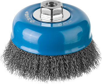 Профессионал. Щетка чашечная для УШМ, витая стальная проволока 0,3мм, 125ммхМ14 ЗУБР