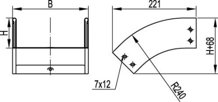 Угол CD 45 вертикальный внеш. 45° 500х100, горячеоцинкованный DKC