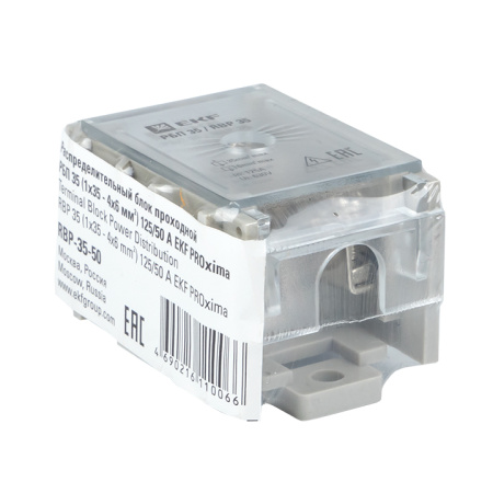 Распределительный блок проходной РБП 35 (1х35-4х6 мм2) 125/50А PROxima EKF