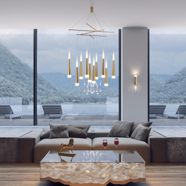 Настенный св-к LED 3000K 7W 220V VIVAT золотистый/металл ODEON LIGHT