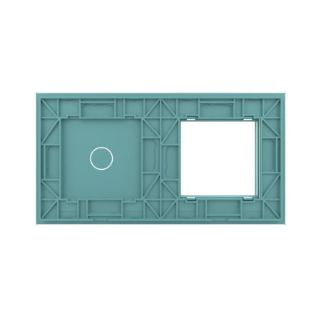 Панель для розетки и сенсорного выключателя, 1 клавиша, цвет зеленый, стекло Livolo